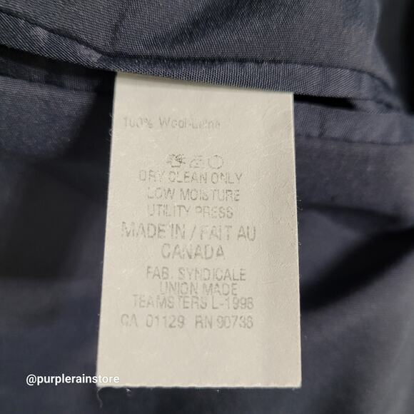 Vtg Lauren Ralph Lauren Wool Blazer 44 R Navy "Flaws" Preppy Academia 90's - Picture 6 of 13